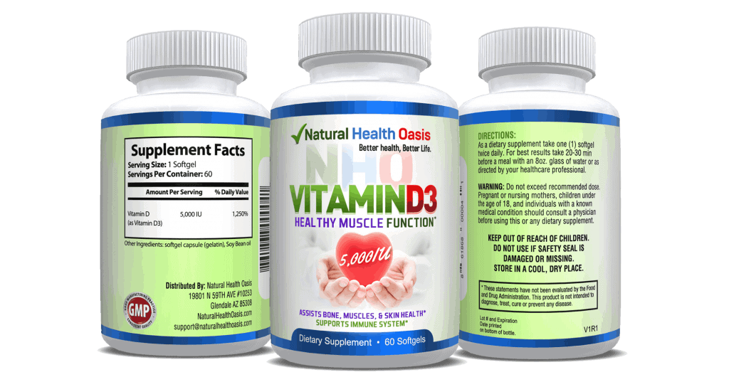 Natural Health Oasis NHO Vitamin D3 5000 IU